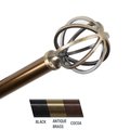 Central Design Crate 0.81 in. Curtain Rod; 66-120 in. - Antique Brass 4862-664